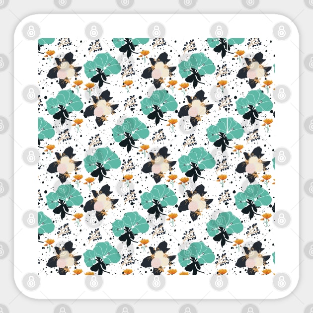 Turquoise Floral Pattern Sticker by SomebodyArts